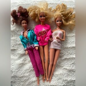 GUC, Lot of 3 Dressed Barbie Dolls, Theresa, Rockette Barbie & Peaches n Cream